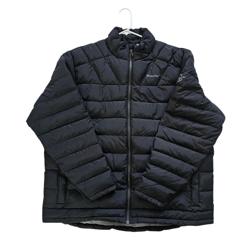 Moosejaw Solid‎ Black Quilted Full Zip Duck Down Puffer Jacket Mens Size XXL